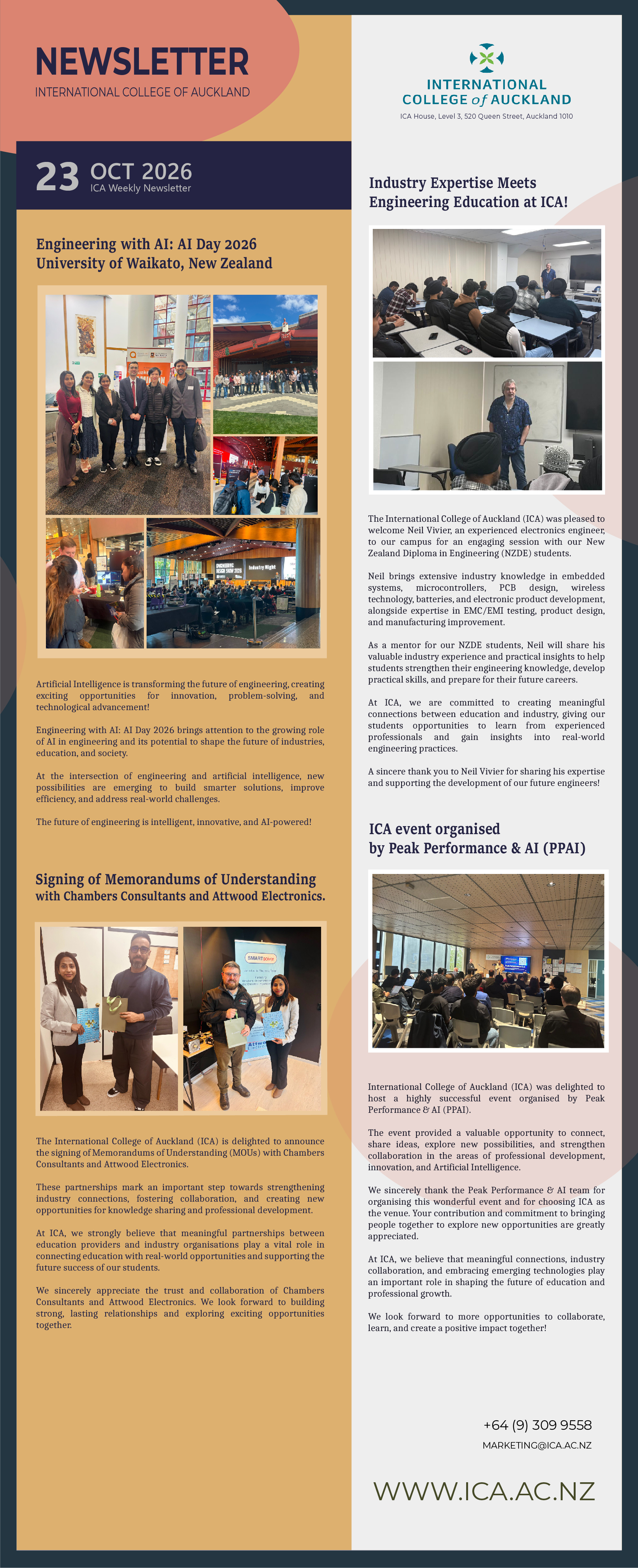 News and updates from the International College of Auckland (ICA)