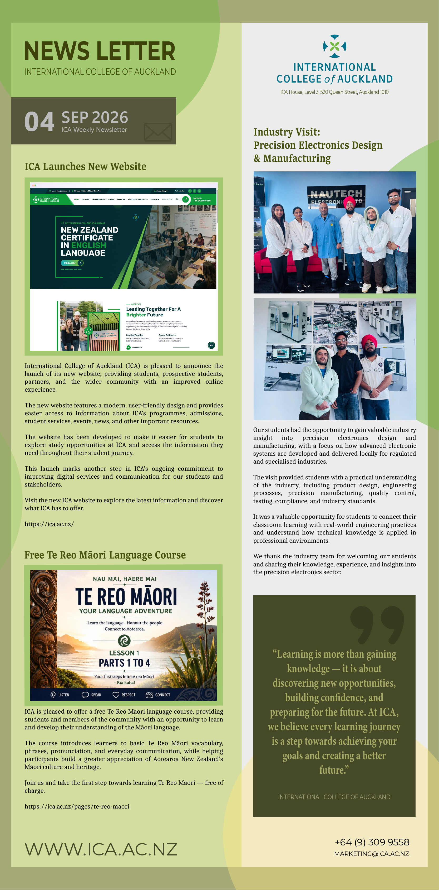 ICA Weekend Newsletter is Here!